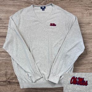 Cutter & Buck Men’s Ole Miss Cream V-Neck Sweater. Size 3X